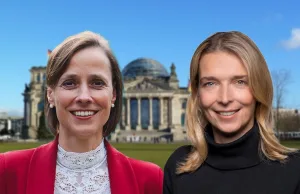 Dr. Cornell Babendererde (CDU, links) und Svenja Stadler (SPD) sitzen für den Landkreis Harburg im Bundestag. Foto: Niklas Hintze/Photothek