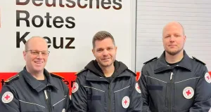 Die neue DRK-Kreisbereitschaftsleitung. Von links: Carsten Arndt (stv.), Niklas Lübbe und Dustin Bargfrede (stv.). Foto: DRK-Kreisverband Harburg-Land e.V.