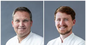 Zum Thema „Übergewicht: Neues zur Behandlung der Adipositas – ist die medikamentöse Therapie Konkurrenz oder Mitstreiter?“ informieren Dr. med. Daniel Abo-Dalo, Leiter der Sektion für Adipositas- und metabolische Chirurgie (links), und Oberarzt Dimitri Kogan (rechts) im GesundheitsGespräch am 19. Februar 2026 um 18 Uhr in der Cafeteria des Krankenhauses in Winsen. Foto: Krankenhäuser Buchholz-Winsen