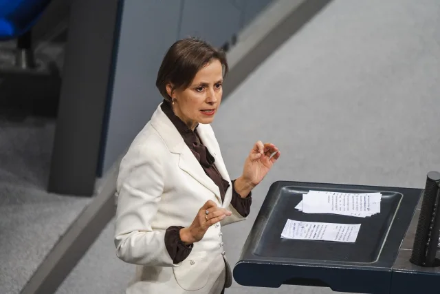 Die CDU-Bundestagsabgeordnete Dr. Cornell Babendererde im Deutschen Bundestag. Foto: Niklas Hintze