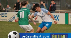 Zweikampf zwischen Luhdorfs Baran Büyüksahin (re.) mit Elstorfs Spielmacher Jannis-Elia Schulze (li.). Foto: Ingo Howe