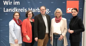 Heike Werner (v.l.), Christine Glawe, Claus Petersen, Kathrin Bockey und Svenja Stadler. Foto: Emilie Wolf