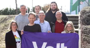 Die europäische Partei Volt tritt erstmals flächendeckend im Landkreis Harburg an. Foto: ein