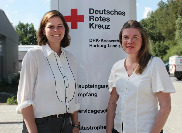 Das Planungs-Team für die Ganztagsbetreuung der Winsener Grundschulen: (v.l.) Regine Engelmann (Bereichsleitung Kinder, Jugend und Familie) und Finja Jonas (Verantwortliche Schulbetreuung). DRK-Kreisverband Harburg-Land e.V.