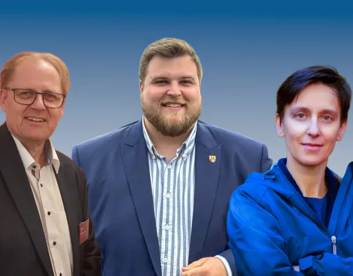 Die Bürgermeisterkandidaten für die Gemeinde Stelle: Claus Petersen (von lins), Jannik Stuhr und Dr. Kathleen Schwerdtner Máñez. Montage: stelle-aktuell.de