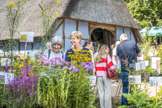 Rund 100 Aussteller präsentieren beim Pflanzenmarkt am Kiekeberg Stauden, Kräuter und Gartenprodukte. Foto: FLMK Rund 100 Aussteller präsentieren beim Pflanzenmarkt am Kiekeberg Stauden, Kräuter und Gartenprodukte. Foto: FLMK