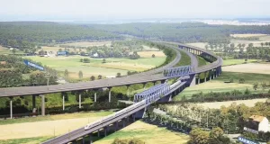 Die Visualisierung zeigt den Neubau Plan der Deutschen Bahn direkt bei Ramelsloh. Grafik Y-Monster