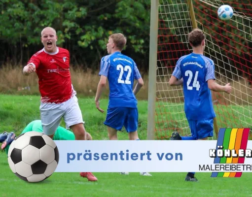 Finn Stracke erzielt hier das Tor des Tages. Bereits vergangene Woche erzielte der Offensivmann alle drei Steller Treffer. Foto: SinaE
