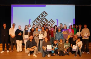Von Trickfilm bis Computerspiel: Medienfest zeigt Vielfalt Die Preisträgerinnen und Preisträger von KLICK CUT CODE freuen sich über ihre Auszeichnungen. Foto: Landkreis Harburg